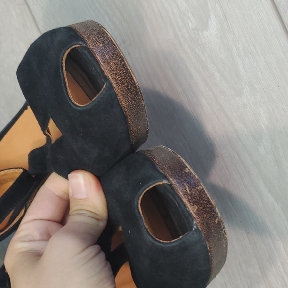 Coclico Womens Suede Ankle Strap Heels Open Toe Sandals Shoes sz 38 US 7.5 - Picture 5 of 15